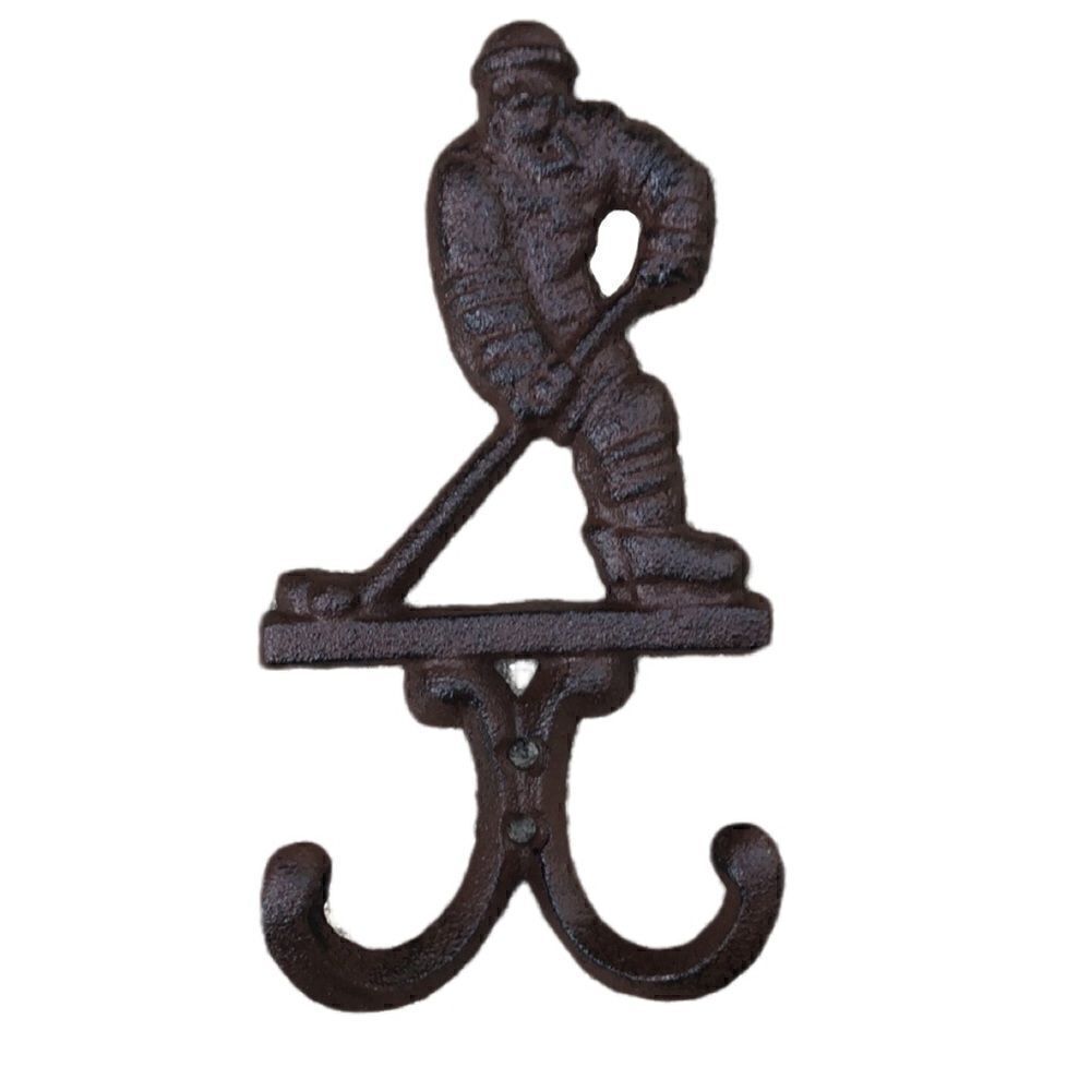 Ice hockey brown hook for keys for coats iron cast reliable sturdy(2/pack)
